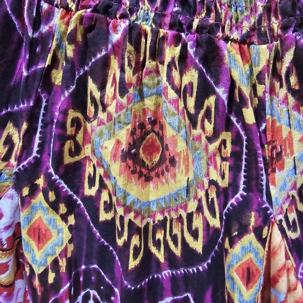 Westbound Baby Doll Full Circle Dress BoHo Ruched Stretch Waist Detailing Size L - Picture 11 of 17